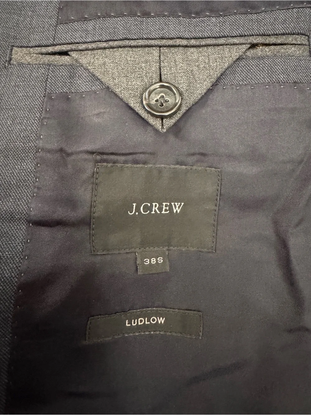 J Crew Ludlow Tollegno 1900 Wool Jacket 38S Navy Blue Sport Coat Blazer Suit